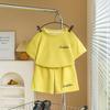 Conjunto de Roupas Infantis Novo Estilo Manga Curta Verão Meninos Waffle Casual Sportswear Bebê Solto Manga Curta Atacado
