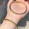 Pulsera nueva de patrón rizado brillante sólida combinable a la moda mismo estilo que la tienda de oro regalo personalizado para novia joyería femenina