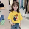 Camiseta de Manga Corta 100% Algodón para Niños Estilo Verano 2026 para Niños y Niñas Pequeños y Medianos con Estampado de Dibujos Animados Ins Tops para Bebés Niñas