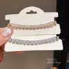 Pulseira de Ponto Cruz Quadrado com Zircônias Incrustadas, Design de Nicho de Luxo Leve, Sensação de Alto Padrão, Moderna e Versátil, Elegante Acessório de Mão