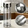Taza de Té de Regalo con Logo Impreso, Regalo Souvenir, Taza de Agua de Vidrio de Borosilicato Alto Resistente a Altas Temperaturas, Taza Publicitaria, Taza de Vidrio de Doble Pared