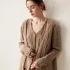 Chaleco Jacquard Pesado de Cachemira Gruesa para Mujer, Cárdigan Interior Nuevo sin Mangas con Cuello en V Suelto y Elegante