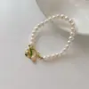 Pulseira de Lontra com Fivela Pintada à Mão Flor Tulipa de Verão Pérola Artificial Pulseira Estilo Frio Tendência Feminina Acessórios Femininos