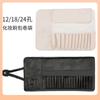 Bolsa de Almacenamiento para Brochas de Maquillaje Off-White con 12/18/24 Ranuras, Bolsa Plegable Enrollable con Hebilla Magnética de Cuero PU, Organizador Portátil de Brochas de Maquillaje