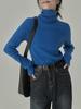 Suéter de Lana Superelástico XIAOZHI Otoño e Invierno Base Multicolor Cálido Básico Cuello Alto Ajustado Top para Mujer