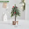 Arreglo de escritorio pequeño de Pe Scene de cedro Decoraciones navideñas de moda Adornos Árbol de Navidad Mini nevada flockada