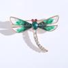 Broche de libélula con gota de aceite de esmalte de moda japonesa y coreana, broche de insecto con diamantes de imitación de aleación, accesorios de ropa que combinan con todo, al por mayor