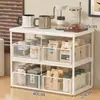 Organizador de escritorio con cajones, estante de almacenamiento multifuncional para papelería, suministros de oficina y colocación de impresora
