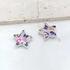 23mm Estampado de Leopardo Estrella de Cinco Puntas Retro Maillard Perforadas Cuentas Pulsera DIY Collar Joyería Acrílica Accesorios