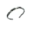 Pulsera retro desgastada de madera flotante plateada vintage para hombre, de alta gama, nicho para hombre, pulsera de pareja para hombre