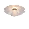 Luminária de Teto Floral de Luxo com Dimerização de Três Cores, Design de Folha de Lótus Ondulada em Acrílico para Quarto, Quarto de Hóspedes e Escritório Luminária de Teto LED
