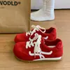 Zapatillas de entrenamiento rojas alemanas de suela gruesa para mujer, nuevas zapatillas deportivas casuales de otoño 2026, zapatillas de papá, estilo Forrest Gump, zapatillas ligeras para correr
