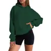 Moletom com Capuz Quente de Lã Europeu e Americano para Outono e Inverno, Manga Caída, Cor Sólida, Blusa Solta da Moda, Peso Pesado