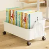 Caja de almacenamiento de libros con ruedas para dormitorios estudiantiles y aulas, cesta de almacenamiento debajo del escritorio para mochilas, caja organizadora de libros para escuela secundaria