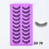 Pestañas Postizas Densa Estéreo 3D, Estilo Nuevo, Rizadas Naturalmente, Gruesas y Cómodas, Paquete de 10 Pares