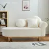 Sofá-cama chaise lounge pequeno de couro de cordeiro cor creme para apartamento sofá mini para quarto de casa cadeira de sofá madeira