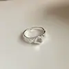 Anillo Abierto de Piedra Transparente de Lujo Ligero y Sensación de Alta Gama, Color Plata, Diseño de Nicho, Anillo Ajustable, Anillo Exquisito y Personalizado para el Dedo Índice