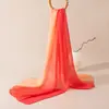Bufanda de Seda Pintada a Mano con Color Degradado para Mujer, Chal de Color Sólido a la Moda para Salidas, Estilo Delgado de Verano para Sesiones de Fotos