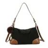 Bolso Color Block de Gamuza Esmerilada Bolso Baguette para Hombro Diseño de Nicho de Alta Gama Bolso de Mano Tipo Dumpling Versátil para Viajes Diarios Bolso Cruzado