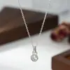 Corrente Elegante para Clavícula Banhada a Ouro Real com Zircônias Microcravejadas Design de Nicho Feminino Colar de Círculo Geométrico Corrente Simples para Suéter