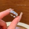 Anillo Abierto Irregular de Zircón Nuevo para Mujer Viento Frío Nicho Sentido del Diseño Anillo de Dedo de Comida Anillo Explosivo Anillo Ajustable