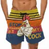 Pantalones de Playa para Hombre Divertidos Estampado 3D de Pavo de Pascua Bañador Plátano Burlón Pantalones Cortos Casuales Europeos y Americanos
