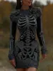 Site independente transfronteiriço internacional Vestido bodycon feminino gótico fantasia de Halloween vestido justo