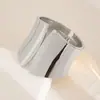 Pulsera Trendy de Patrón de Ola Irregular, Brazalete Liso Abierto, Suministro de Joyería de Gama Alta de Nicho para Comercio Exterior
