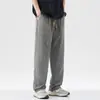 Calça Casual Reta Elegante e Respirável de Algodão e Linho para Homens, Estilo Fino de Verão, Nova Calça Casual Reta Solta 2026