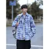 Chaqueta de Estilo Fresco para Hombre Primavera y Otoño 2025, Marca de Moda Ins High Street, Estilo Hong Kong, Estilo Harajuku Japonés, Versión Coreana Camisa Holgada de Moda