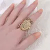 Anillo Abierto de Diseño de Nicho Nuevo Transfronterizo Europeo y Americano Creativo de Insecto Cigarra Mariquita Anillo Exagerado Personalizado