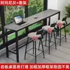 Mesa Barra de Pizarra Montada en Pared, Mesa Larga junto a la Ventana, Mesa Barra Larga Estrecha, Mesa de Patas Altas, Mesa Barra Pequeña de Ocio para Balcón