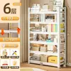 Estante de ferro, prateleira de armazenamento de vários níveis de piso, estante simples para casa, organizador de sala de estar, estante de aço para estudantes