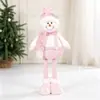 Ming Guan Estilo Novo Boneco Retrátil em Pé Homem Velho Boneco de Neve Boneca de Lantejoulas Rosa Decoração de Natal Decoração de Janela