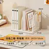 Prateleira de Armazenamento para Mesa de Estudo Suporte de Livros para Mesa de Trabalho Prateleira de Armazenamento de Livros para Estação de Trabalho Porta-Canetas de Metal Caixa Organizadora de Material de Escritório