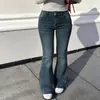 Marca independente eBay primavera/outono calças compridas boca de sino femininas moda europeia e americana, estilosas e versáteis, calças compridas jeans da moda de rua