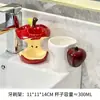 Estante de Almacenamiento para Cepillo de Dientes Eléctrico de Cerámica Apple Lavabo del Baño Tocador Pasta de Dientes Base para Cepillo de Dientes Flor de Seda