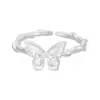 Anillo de Mariposa de Plata de Ley S925 para Mujer, Anillo de Plata Minimalista de Alto Nivel Estilo Ins con Lazo, Diseño de Nicho, Venta al por Mayor