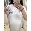 Camiseta de Manga Corta Bordada con Lazo American High Street para Mujer Verano Ropa de Pareja Marca de Moda de Alta Gama Ins Tops de Algodón Puro