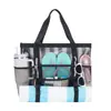 Feihong Bolsa de Praia de Rede Transfronteiriça Grande Capacidade Bolsa Tote de Ombro de Viagem para Praia com Zíper e Múltiplos Bolsos Bolsa de Praia