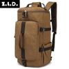 Mochila Retro de Lona Europea y Americana Bolsa para Laptop Gran Capacidad Mochila Cilíndrica de Tres Usos Mochila Unisex