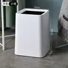 Cubo de basura comercial, de doble capa, diseño simple para uso doméstico, adecuado para sala de estar, dormitorio, cocina, baño, oficina, inodoro creativo, negro, sin olor