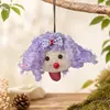 Pingente de cachorro arco-íris de cabelo cacheado, boneca de casca de fruta natural, pingente acabado de boneca de casca de fruta de vagem DIY fofo feito à mão