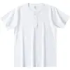 (Mismo Estilo para Hombres y Mujeres) Camisa Henry de Manga Corta de Algodón Peinado de Xinjiang Camiseta de Manga Corta con Cuello Henry Retro Americano Pesado