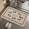 Alfombrillas de Baño de Dibujos Animados, Alfombrillas Antideslizantes de Uso Doméstico para Baño, Fáciles de Cuidar, Alfombrillas de Piso Antideslizantes, Alfombrillas de Lino Absorbentes, Listas para la Venta