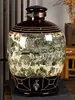 Jarras y tinajas de cerámica Jingdezhen para fermentar vino 10 kg 20 kg 30 kg 25 kg botellas de vino retro para uso doméstico, garrafas de vino selladas