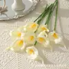 Buquê artificial de lírio-calla em PU com toque realista, flores artificiais, flores de plástico para decoração de casamento e sala de estar, atacado transfronteiriço