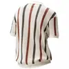 Suéter de Punto Grueso Hueco para Hombre Verano 2026 con Rayas Verticales y Bloques de Color, Camisa Polo Casual de Punto