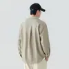 Camisa Masculina de Manga Longa 2026 Nova Coleção Primavera e Outono Bordada Gola Reversível Solta Versátil Casual Tendência Jaqueta