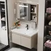 Nuevo Práctico Espacio Panal de Abeja Aluminio Gabinete de Baño Cerámica Integrado Lavabo Encimera de Lavabo Baño Apartamento Pequeño